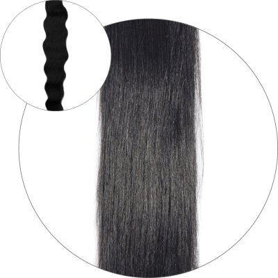 #1 Black, 50 cm, Natural Wave Pre Bonded Hair Extensions