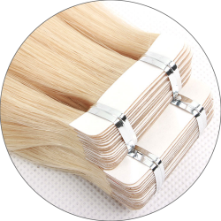 #6001 Extra Light Blonde, 60 cm, Double drawn Tape Hair Extensions