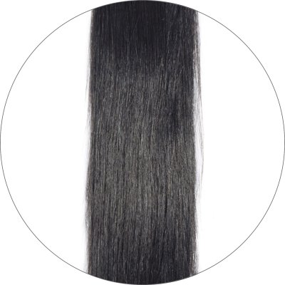 #1 Black, 60 cm, Tape Hair Extensions, Single drawn