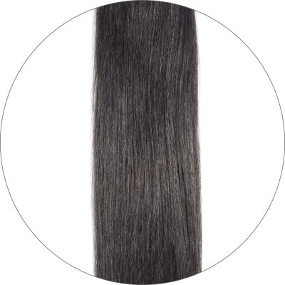 #1B Black Brown, 60 cm, Micro Ring Hair Extensions